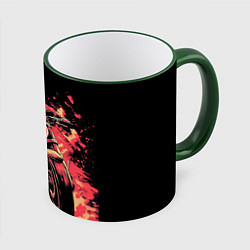 Кружка цветная Мотокросс красные брызги