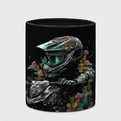 Кружка 3D Абстрактный байкер, цвет: 3D-белый + черный — фото 2