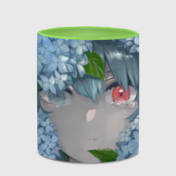 Кружка 3D Touhou Project Когаса Татара слёзы на глазах, цвет: 3D-белый + светло-зеленый — фото 2