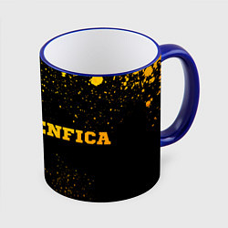 Кружка 3D Benfica - gold gradient по-горизонтали, цвет: 3D-синий кант