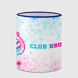 Кружка 3D Club Brugge neon gradient style по-горизонтали, цвет: 3D-синий кант — фото 2