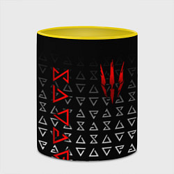 Кружка 3D Знаки начальной магии из The witcher, цвет: 3D-белый + желтый — фото 2