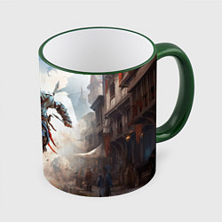 Кружка 3D Assassins creed паркур, цвет: 3D-зеленый кант