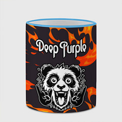 Кружка 3D Deep Purple рок панда и огонь, цвет: 3D-небесно-голубой кант — фото 2