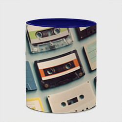 Кружка 3D Ретро аудио кассеты, цвет: 3D-белый + синий — фото 2