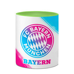 Кружка 3D Bayern neon gradient style, цвет: 3D-белый + светло-зеленый — фото 2