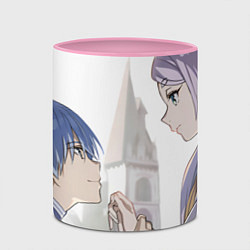 Кружка 3D Sousou no Frieren Himmel love, цвет: 3D-белый + розовый — фото 2