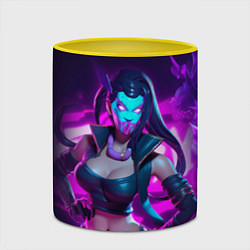 Кружка 3D League of Legends Kaisa Kda style, цвет: 3D-белый + желтый — фото 2
