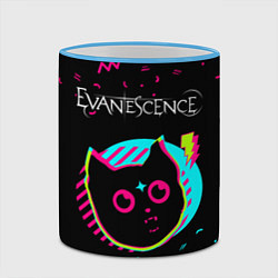 Кружка 3D Evanescence - rock star cat, цвет: 3D-небесно-голубой кант — фото 2