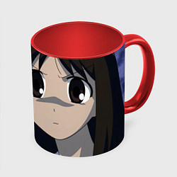 Кружка 3D Azumanga Daioh Аюму Касуга, цвет: 3D-белый + красный