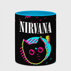 Кружка 3D Nirvana - rock star cat, цвет: 3D-белый + небесно-голубой — фото 2