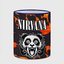 Кружка 3D Nirvana рок панда и огонь, цвет: 3D-синий кант — фото 2