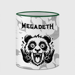 Кружка 3D Megadeth рок панда на светлом фоне, цвет: 3D-зеленый кант — фото 2