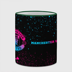 Кружка 3D Manchester United - neon gradient по-горизонтали, цвет: 3D-зеленый кант — фото 2