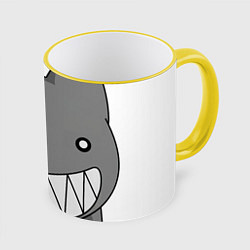 Кружка 3D Azumanga Daioh Angry Cat, цвет: 3D-желтый кант