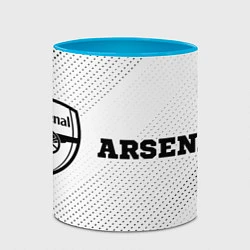 Кружка 3D Arsenal sport на светлом фоне по-горизонтали, цвет: 3D-белый + небесно-голубой — фото 2