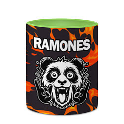 Кружка 3D Ramones рок панда и огонь, цвет: 3D-белый + светло-зеленый — фото 2