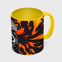 Кружка цветная Five Finger Death Punch рок панда и огонь