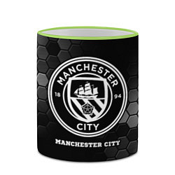 Кружка 3D Manchester City sport на темном фоне, цвет: 3D-светло-зеленый кант — фото 2