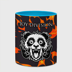 Кружка 3D Joy Division рок панда и огонь, цвет: 3D-белый + небесно-голубой — фото 2