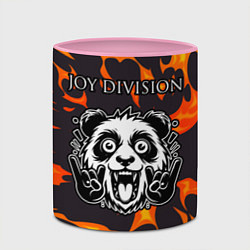 Кружка 3D Joy Division рок панда и огонь, цвет: 3D-белый + розовый — фото 2