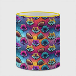 Кружка 3D Furry color anime faces, цвет: 3D-желтый кант — фото 2