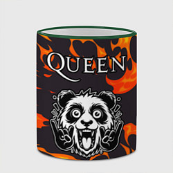 Кружка 3D Queen рок панда и огонь, цвет: 3D-зеленый кант — фото 2