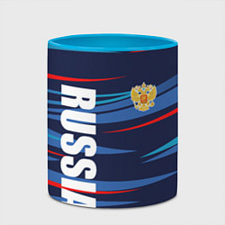 Кружка 3D Россия - blue stripes, цвет: 3D-белый + небесно-голубой — фото 2