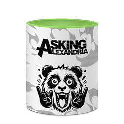 Кружка 3D Asking Alexandria рок панда на светлом фоне, цвет: 3D-белый + светло-зеленый — фото 2