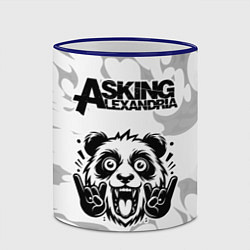Кружка 3D Asking Alexandria рок панда на светлом фоне, цвет: 3D-синий кант — фото 2