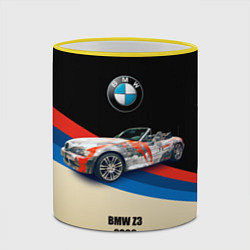 Кружка 3D Немецкий родстер BMW Z3, цвет: 3D-желтый кант — фото 2