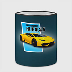 Кружка 3D Спортивная итальянская машина Lamborghini Huracan, цвет: 3D-черный кант — фото 2