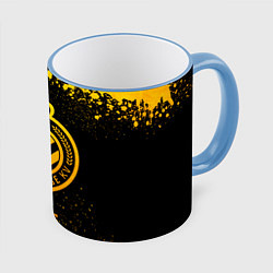 Кружка 3D Club Brugge - gold gradient, цвет: 3D-небесно-голубой кант