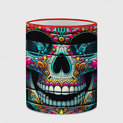 Кружка 3D Cool skull - graffiti ai art, цвет: 3D-красный кант — фото 2