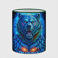 Кружка 3D Ледяной белый русский медведь, цвет: 3D-зеленый кант — фото 2