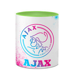 Кружка 3D Ajax neon gradient style, цвет: 3D-белый + светло-зеленый — фото 2