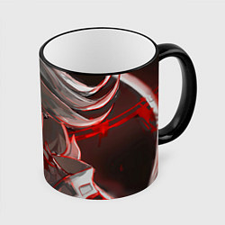 Кружка 3D Genshin Impact Арлекино red draw, цвет: 3D-черный кант