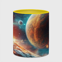 Кружка 3D Космос и планета, цвет: 3D-белый + желтый — фото 2