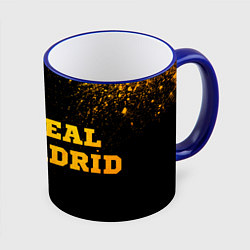 Кружка 3D Real Madrid - gold gradient по-горизонтали, цвет: 3D-синий кант