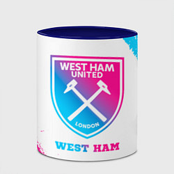 Кружка 3D West Ham neon gradient style, цвет: 3D-белый + синий — фото 2