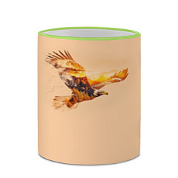 Кружка 3D Летящий орел и пейзаж на закате, цвет: 3D-светло-зеленый кант — фото 2