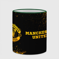 Кружка 3D Manchester United - gold gradient по-горизонтали, цвет: 3D-зеленый кант — фото 2