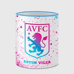 Кружка 3D Aston Villa neon gradient style, цвет: 3D-небесно-голубой кант — фото 2