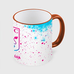 Кружка цветная Aston Villa neon gradient style