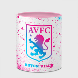 Кружка 3D Aston Villa neon gradient style, цвет: 3D-белый + розовый — фото 2