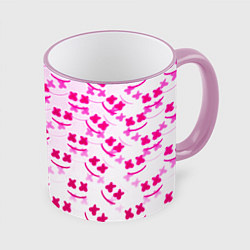 Кружка 3D Marshmello pink colors, цвет: 3D-розовый кант