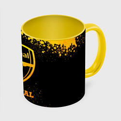 Кружка 3D Arsenal - gold gradient, цвет: 3D-белый + желтый