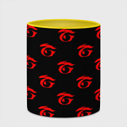 Кружка 3D Garena free fire mobile game logo, цвет: 3D-белый + желтый — фото 2