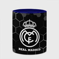 Кружка 3D Real Madrid sport на темном фоне, цвет: 3D-белый + синий — фото 2