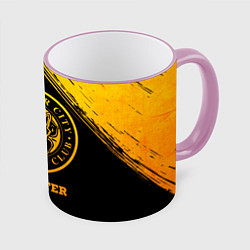 Кружка 3D Leicester City - gold gradient, цвет: 3D-розовый кант